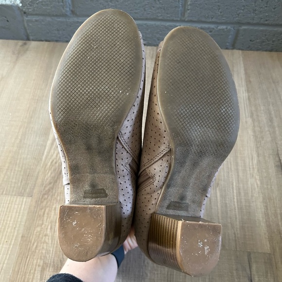 Taupe Peep/Open Toe Booties - Picture 5 of 6